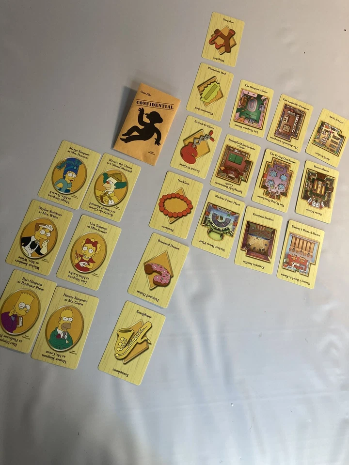 The Simpsons Clue Game Cards & Case File Replacement Pieces 2nd Edition 2002 - Image 1 of 1