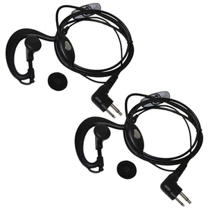 2-Pack HQRP 2-Pin External Ear Loop Hands Free Ptt Microphone pour Bearcom Radio - Photo 1/8