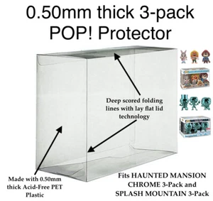 SCRATCH & UV RESISTANT 0.50mm Box Protector Funko Pop Splash Mtn 3Pack Acid Free - Picture 1 of 1