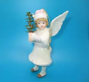 Ali angelo bambina di neve porcellana Costco con albero ornamento vacanze di Natale - Foto 1 di 6