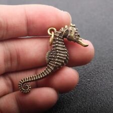 Brass Seahorse Pendant Coppertist Style Figurine Keychain Talisman Key Ring