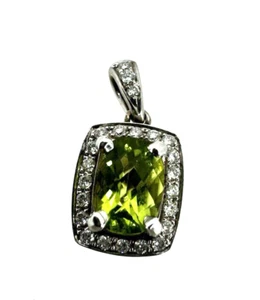 Massiver 18K Gelb- und Weißgold Diamant und Peridot Anhänger - Bild 1 von 8
