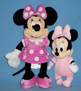 DISNEY STORE MINNIE MOUSE-18"-PINK POLKA-DOT DRESS-BABIES MINNIE-PLUSH DOLL LOT - Picture 1 of 12