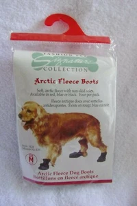 NEW Artic Fleece Dog Boots Fashion Pet Size M 31-40 Pounds BLACK - Picture 1 of 4