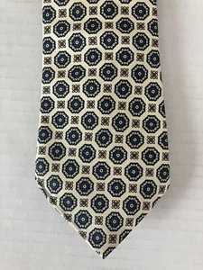 Aquascutum of London Men's Necktie Tie Silk Yellow Blue Maroon Geometric 54" - Picture 1 of 5