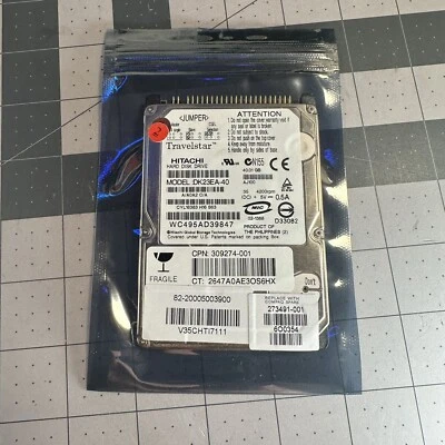 Vintage Hitachi Laptop Hard Drive DK23EA-40 2.5" HDD 40.01GB IDE Tested - Image 1 of 4