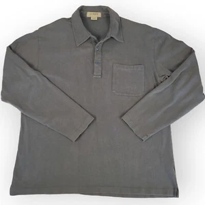 J. CREW Men's Cotton 3 Button Collard Pullover Sweater Large Pocket Gray - Picture 1 of 7