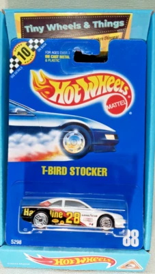 Hot Wheels Blue Card 1990 T-Bird Stocker Collector 88 UH 5298 Speed Points Bl/Wh - Image 1 of 4