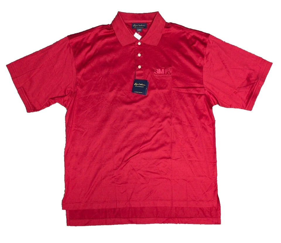 Polo de golf PGA 3M abierto para hombre XL rojo bordado patrocinadores 100 % algodón NUEVO Foto 1 de 4