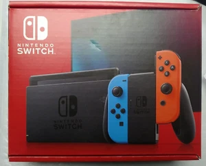 Nintendo Switch V2 Neon Blue and Neon Red Joy‑Con Gaming Console - Picture 1 of 5