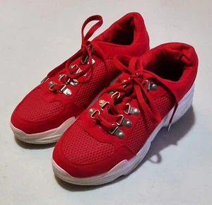 Athletic Sneakers Womens  Red Lace Up Sz 10 - Picture 1 of 5