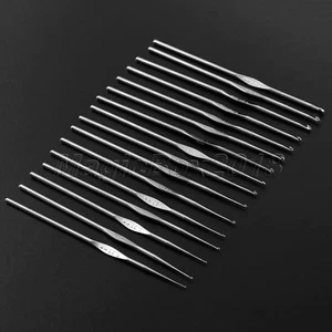 1/16Pcs 16 Sizes Silver Metal Crochet Hook Knitting Weave Yarn DIY Craft Needles - Picture 1 of 24