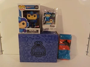 A221 FUNKO POP 8-BIT MEGA MAN BLUE #13 GAMESTOP EXCLUSIVE 2017 MYSTERY COMPLETE - Picture 1 of 9