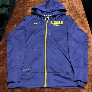Chaqueta LSU Tigers Para Hombres Mediana NCAA Fútbol Calce Térmico Cremallera Completa Nike Sudadera con Capucha - Imagen 1 de 5