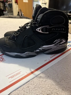 Zapatos de baloncesto Nike Air Jordan 8 retro cromados negros plateados para hombre talla 12 Foto 1 de 4