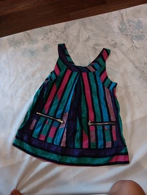 MARC JACOBS talla 4, top sin mangas con tela de punto suizo a rayas y bolsillos con cremallera Foto 1 de 4