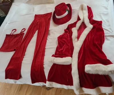 Fantasia feminina de veludo Natal Miss Papai Noel para cosplay festa de Natal - Imagem 1 de 4