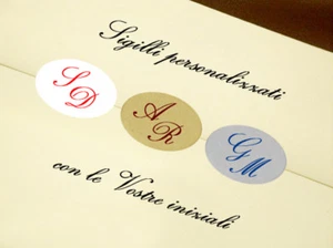 100 SIGILLI partecipazioni nozze per BUSTE con INIZIALI!! SPEDIZIONE GRATIS!!! - Foto 1 di 1