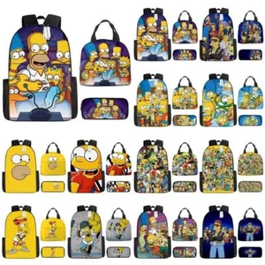 Der Simpsons Rucksack Kinder Schultasche isoliert Lunch Bag Feder mäppchen - Bild 1 von 22