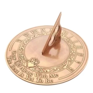 Sundial Clock for Yard and Garden Decor with OLD ALONG WITH ME, Antique design - Picture 1 of 6