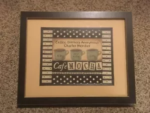 Pre Owned Cafe Mocha Picture. Donna Atkins Wood Product. 15.5” L x 12.5” H. - Picture 1 of 5