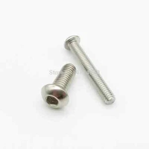 10PCS M2.5 X 25MM 304 STAINLESS Steel Hex Hexagon Socket Button Round Head Screw - Picture 1 of 1