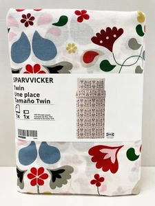 Ikea SPARVVICKER Twin Duvet cover and pillowcase, white/multicolor - NEW - Picture 1 of 2