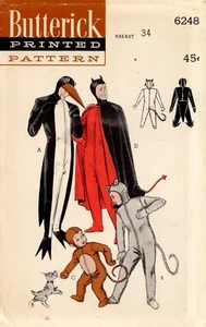 Butterick 6248 Penguin, Cat, Monkey & Caped Devil Sz 34" Chest COSTUME PATTERN - Picture 1 of 5