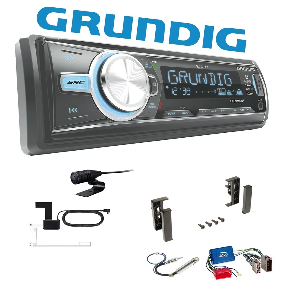 Grundig GX-35AB Auto Digitalradio Bluetooth USB für Audi A2 ab 1999 schwarz