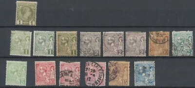 Estampillas de Mónaco 1885-1901 SG1,11;a;12a;b;14;16;22/4;26 como nuevas + CV usado £131,2 Foto 1 de 2