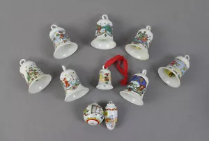 Hutschenreuther Porzellan Weihnachten 10 Teile Glocke/Kugel/Zapfen (386-15 I11) - Bild 1 von 12