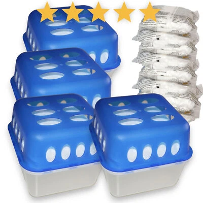 VON ALL-AROUND24 Raum Entfeuchter Luftentfeuchter Set 3 x Boxen mit 6x400g Granulat Trockner TOP