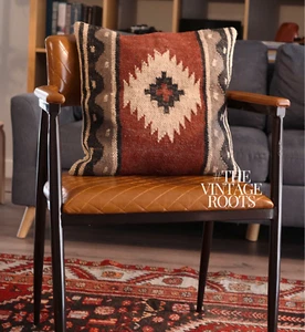 Vintage Kilim Quadratisches Sofa Dekor Überwurf Kissen Abdeckung Etui Handarbeit Kissen 18x18 - Bild 1 von 7