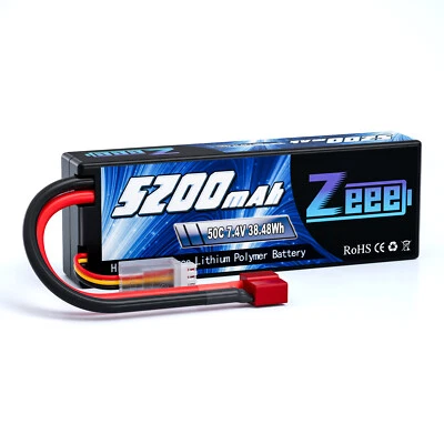 Zeee 7,4V 5200mAh 2S LiPo Akku T Stecker 50C für RC Auto Flugzeug Boat UAV LKW - Bild 1 von 4