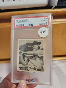 1948 Bowman Tommy Henrich #19 PSA 4 VG - Picture 1 of 2