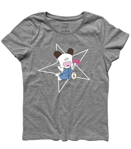 Women's T-shirt White Dog Puppy Dog - Say Hello - Japanese Cartoons - Picture 1 of 5
