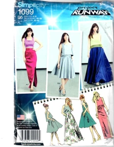 Simplicity Misses Full Skirt - 2 lengths, Tops & Slim Skirt, 1099 Sewing Pattern - Picture 1 of 4