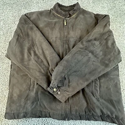 Weather Report by WeatherProof Suede Fleece Jacket Men's XL Brown Lined Warm - Image 1 of 4