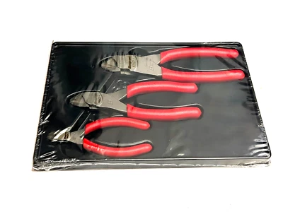 SNAP-ON Snap On Tools NEW PL803A RED 3 Piece Soft Grip Diagonal Cutters Set USA