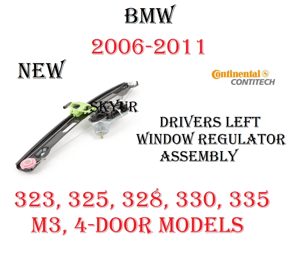 Conjunto regulador ventana trasera izquierda conductor para BMW E90 323i 325i 328i 330i Foto 1 de 4