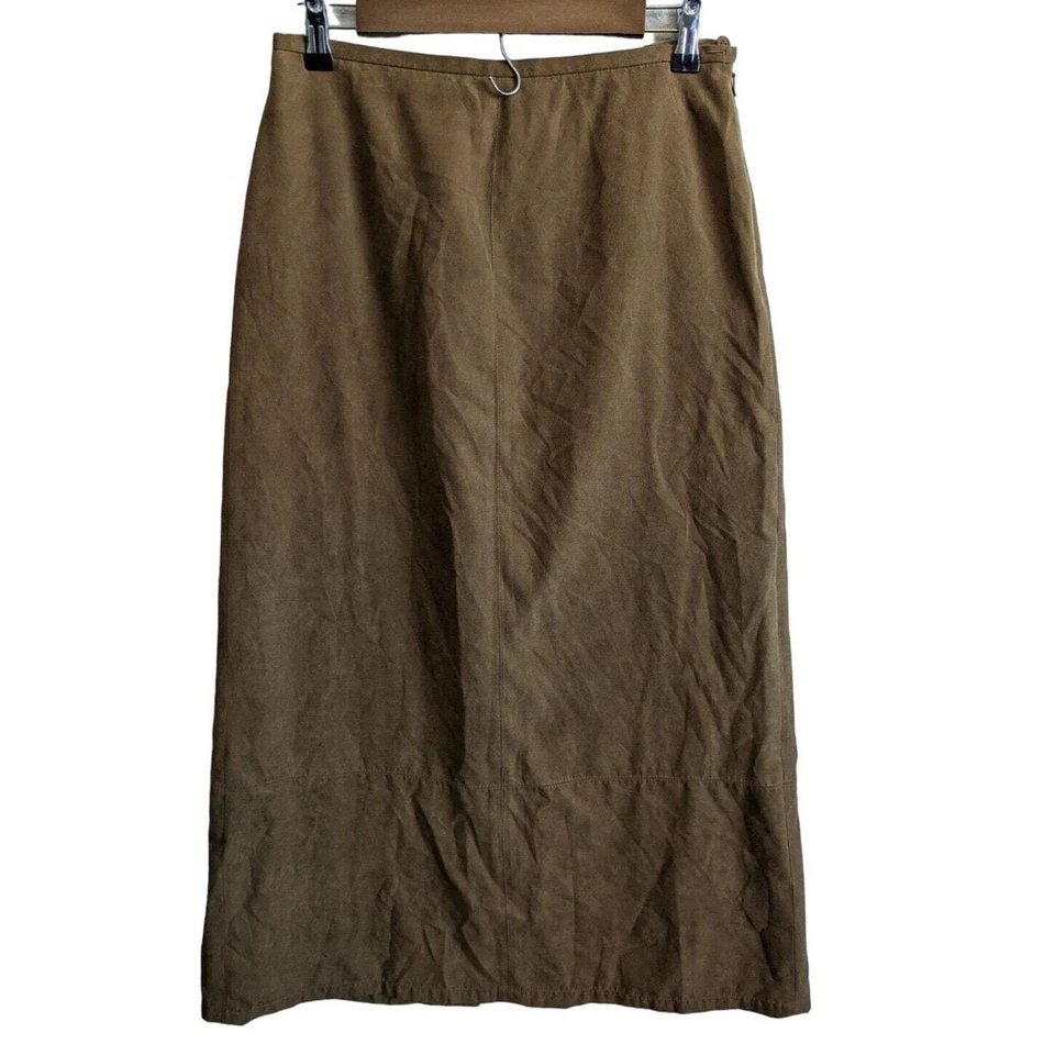 Josephine Chaus Sport Womens Sz 10 A Line Maxi Skirt Faux Suede Brown - Image 1 of 3