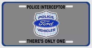 Police Interceptor Car Vanity Tag - License Plate - Picture 1 of 12
