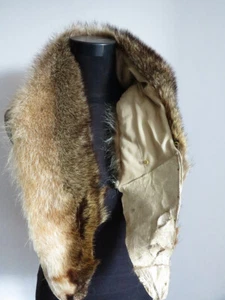 100% real raccoon fur collar/ wrap/ cape / brown 120*15cm unisex jacket collar - Picture 1 of 3