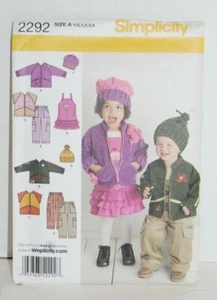 Simplicity #2292 Toddler unisex pattern (jacket, vest, hat, jumper, pants) - NEW - Picture 1 of 2