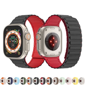 For Apple Watch 10 9 8 7 6 5 4 3 2 1 SE Ultra Magnetic Silicone Band Sport Strap - Picture 1 of 121