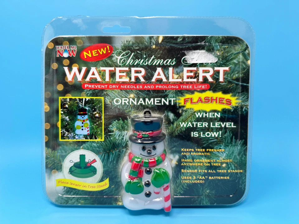 Live Christmas Tree Water Alert Sensor Flashing Snowman Ornament