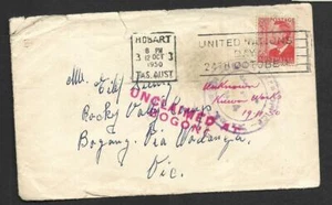 AUSTRALIA, 1950 CUBIERTA INTERNA A VICTORIA, SELLO NO RECLAMADO ETC. - Imagen 1 de 1