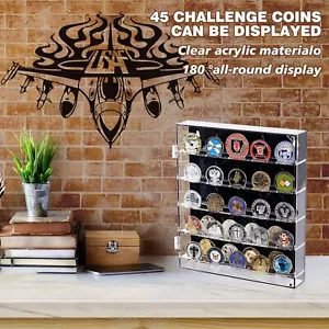 Acrylic Clear Military Challenge Coin Display Case Coin Holder fits Medal Badge - Picture 1 of 8