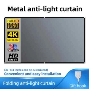 Pantalla Proyector Portátil 16:9 Metal Anti Luz Cortina Tela Reflectante Paño - Imagen 1 de 13
