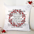 Personalised White 18" Cushion - 10 Reasons Why I Love You Sister - Style 12